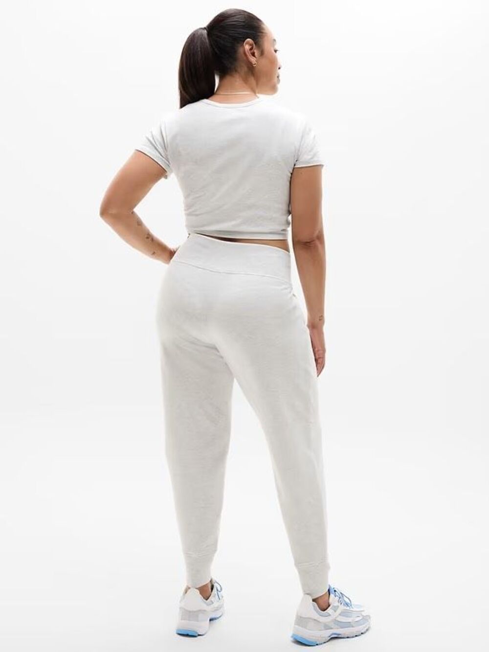 Athleta $80 Coaster Luxe High Rise Jogger Pants heather gray Women's L petite NE - Picture 10 of 11